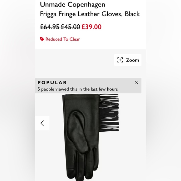 100% leather black gloves with fringes! Size 7 - Picture 11 of 15